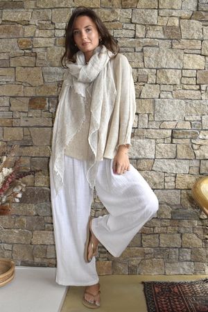 Loom & Thread Pin Tuck Pant White /41=